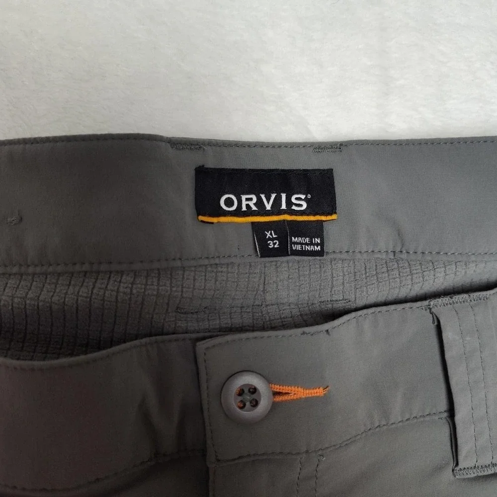 Orvis Pants Mens XL 38x32 Gray Fleece Lined Outdoor Hiking Travel Winter Work‎